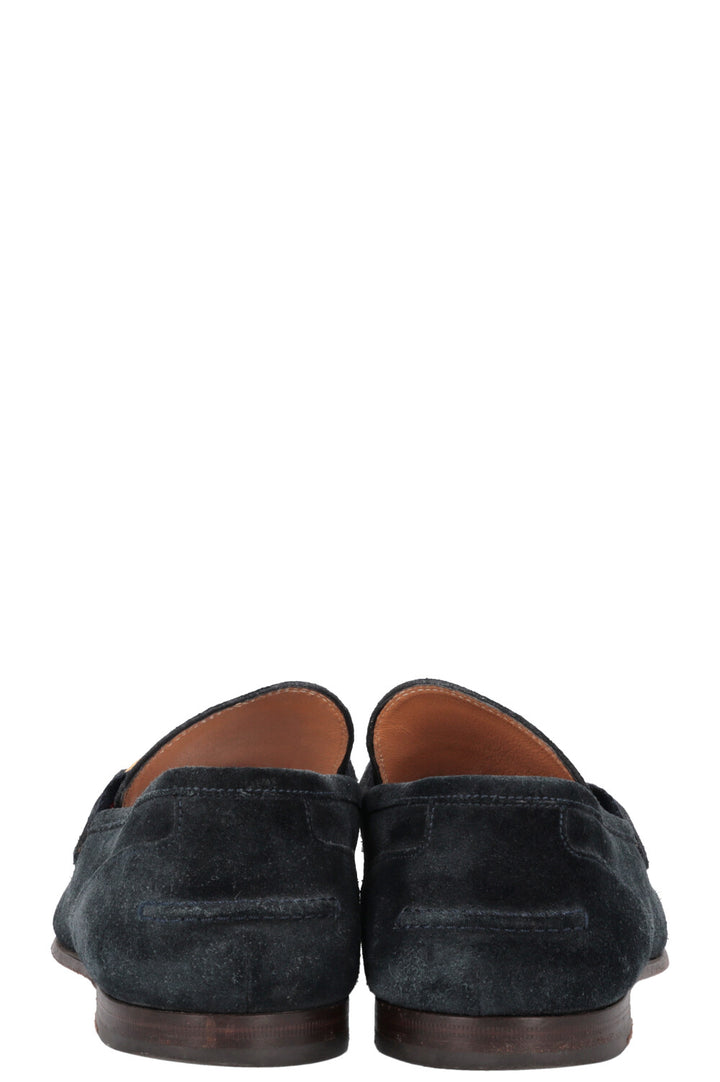 GUCCI Horsebit Loafers Navy Suede