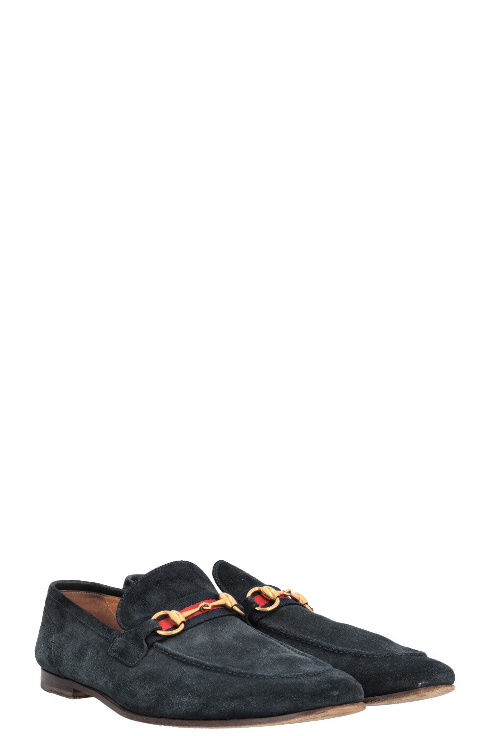 GUCCI Horsebit Loafers Navy Suede