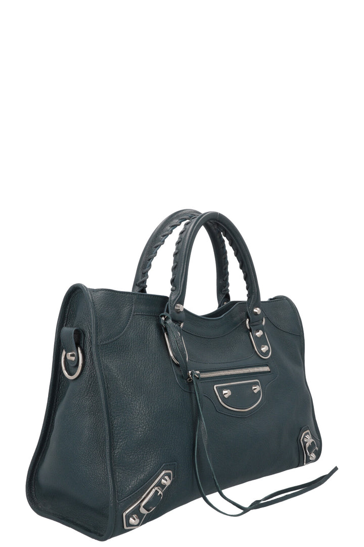 BALENCIAGA Medium Le City Crossbody Bag Petrol