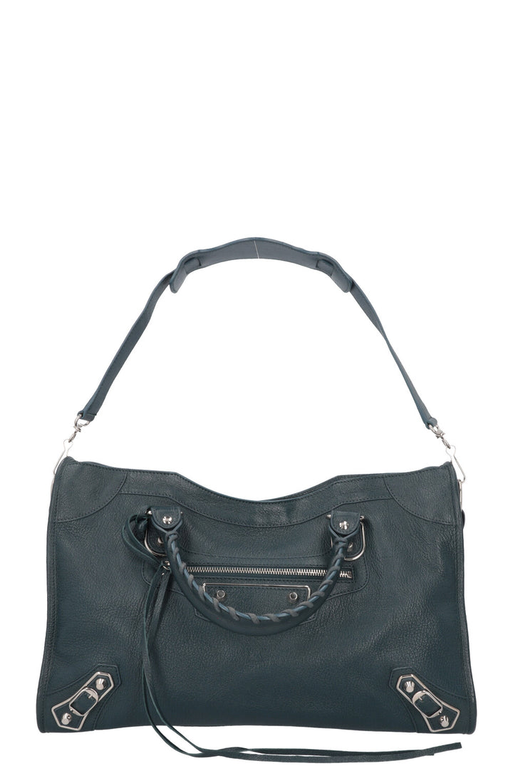 BALENCIAGA Medium Le City Crossbody Bag Petrol