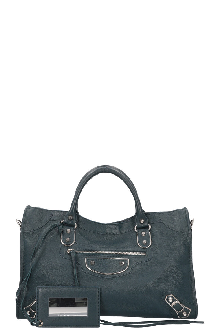 BALENCIAGA Medium Le City Crossbody Bag Petrol