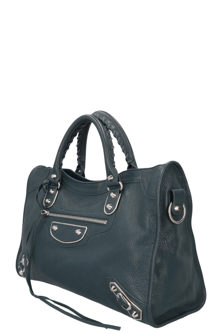 BALENCIAGA Medium Le City Crossbody Bag Petrol