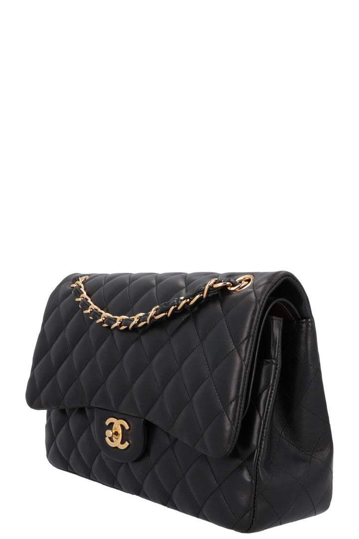 CHANEL Jumbo Double Flap Crossbody Bag Lambskin Black