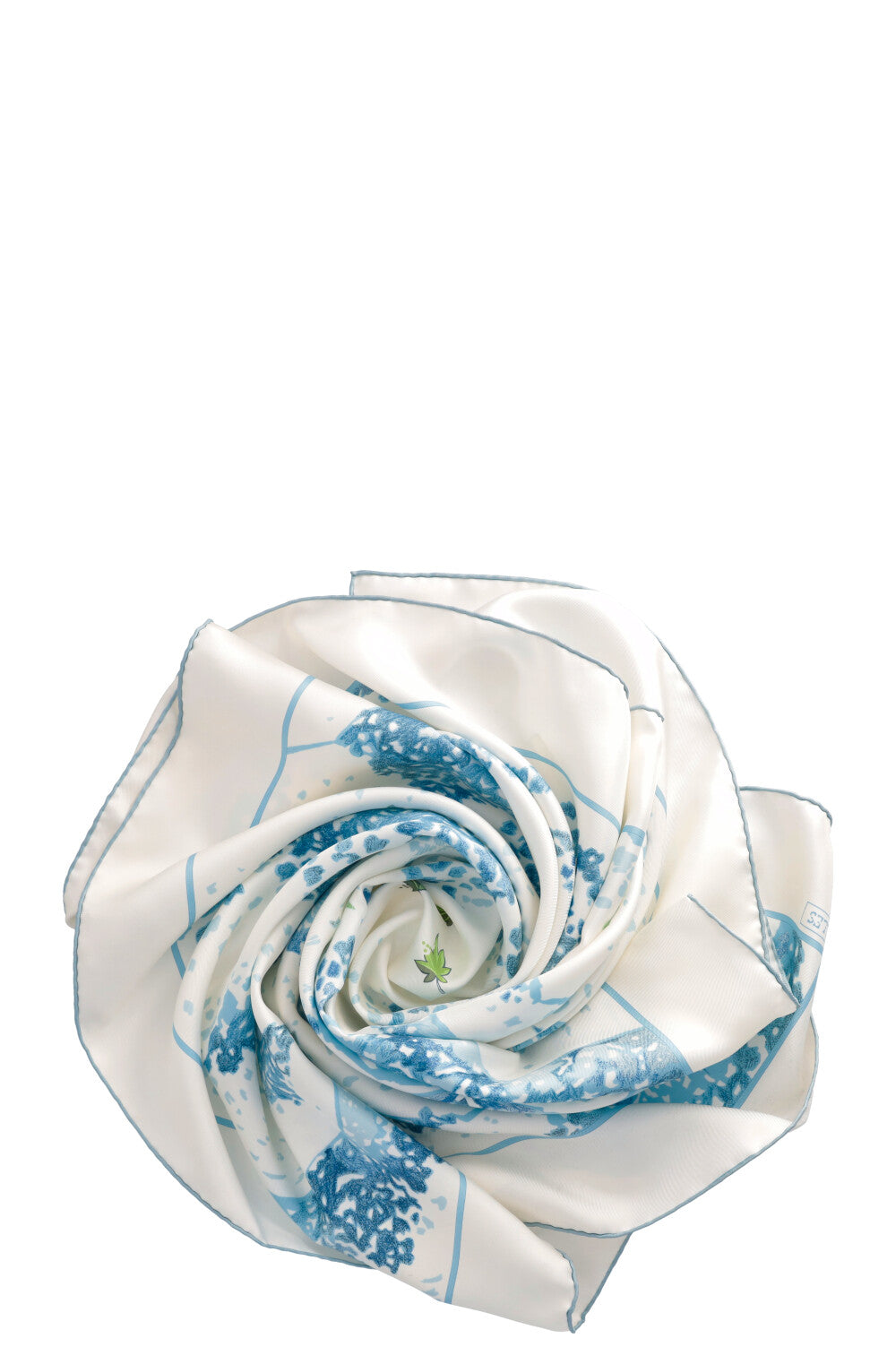 HERMÈS Trois Feuilles 90 Scarf White