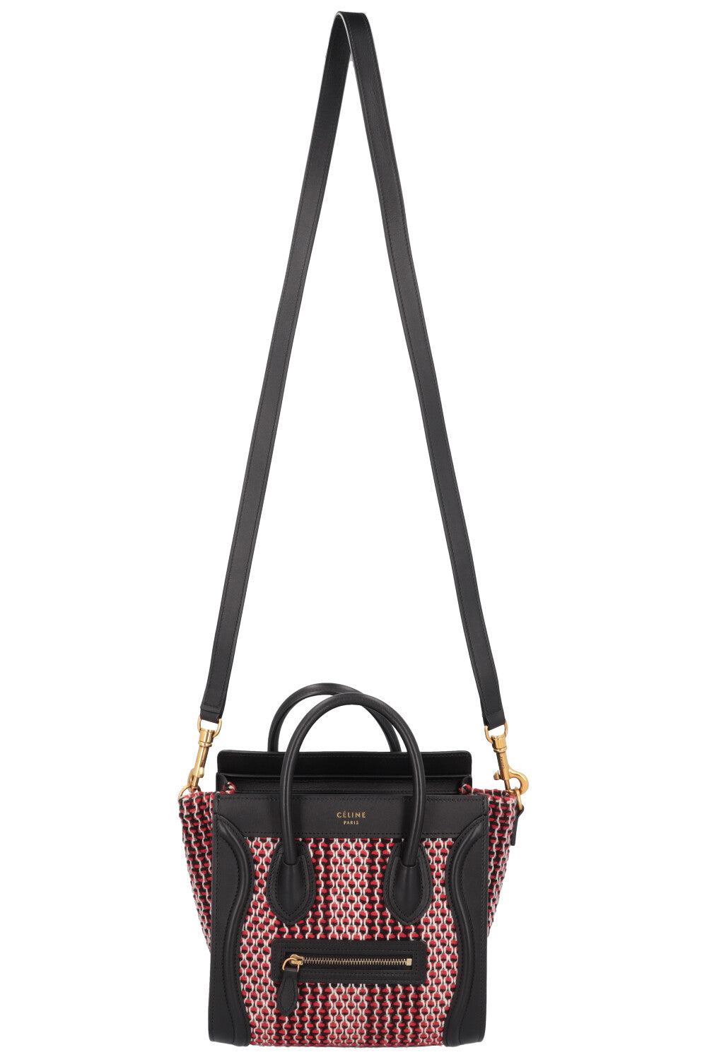 CÉLINE Luggage Nano Knit Black Red
