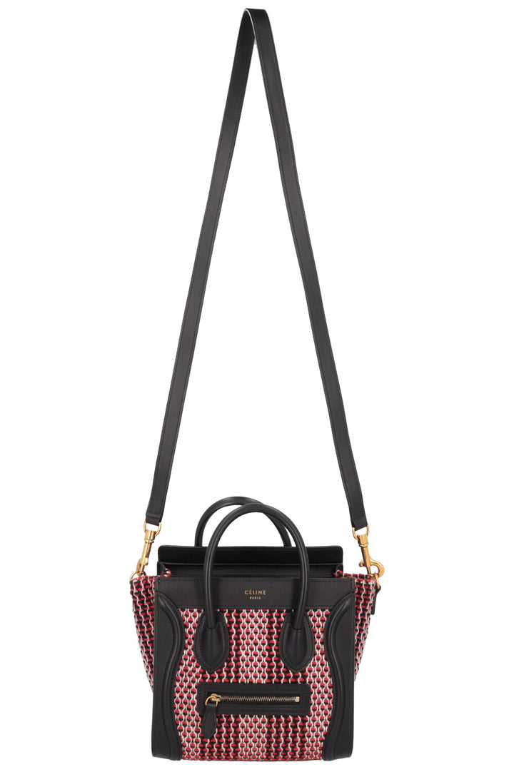 CÉLINE Luggage Nano Knit Black Red