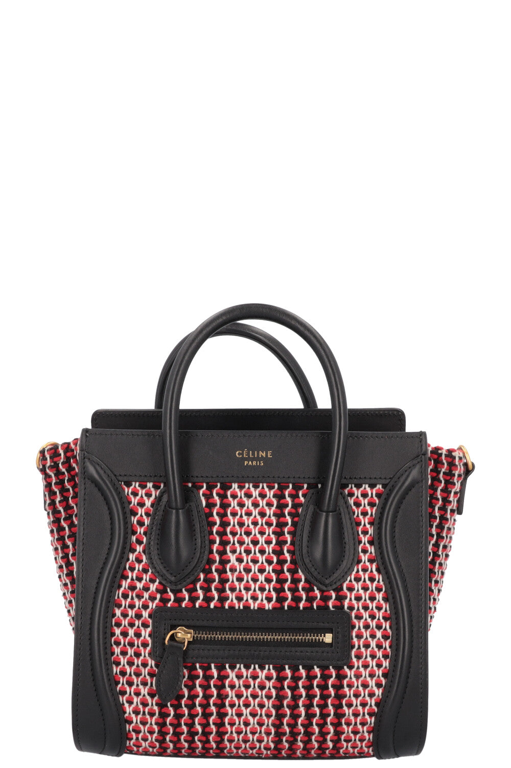 CÉLINE Luggage Nano Knit Black Red