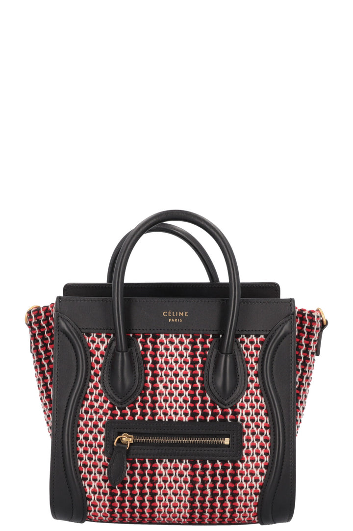 CÉLINE Luggage Nano Knit Black Red