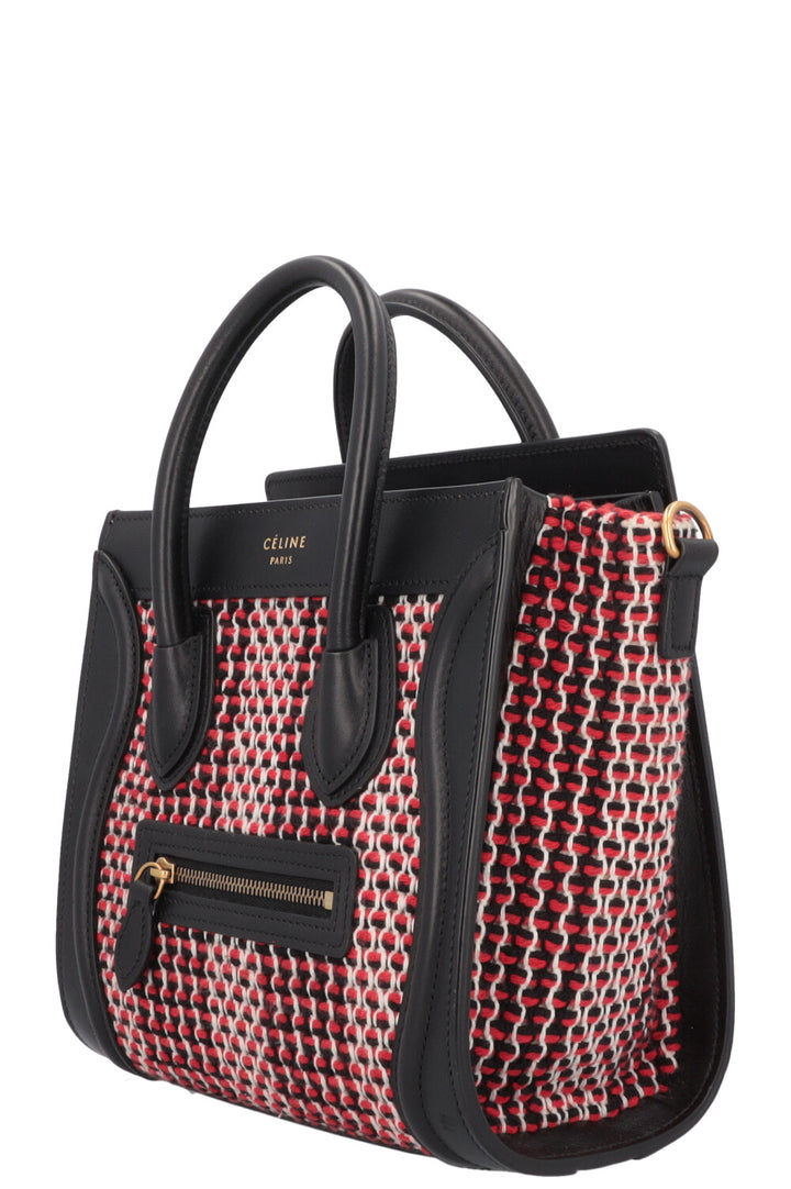 CÉLINE Luggage Nano Knit Black Red