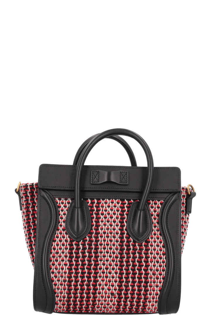 CÉLINE Luggage Nano Knit Black Red