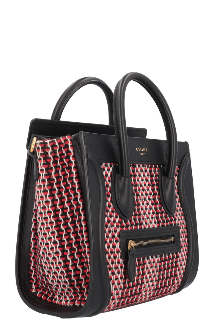 CÉLINE Luggage Nano Knit Black Red