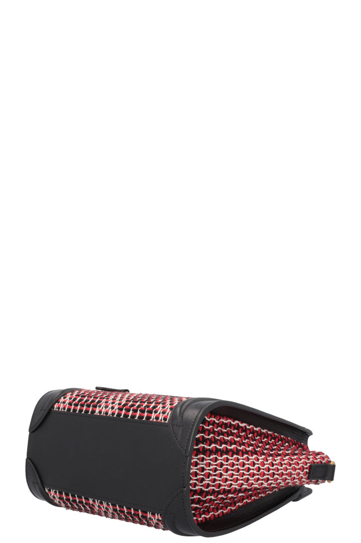 CÉLINE Luggage Nano Knit Black Red