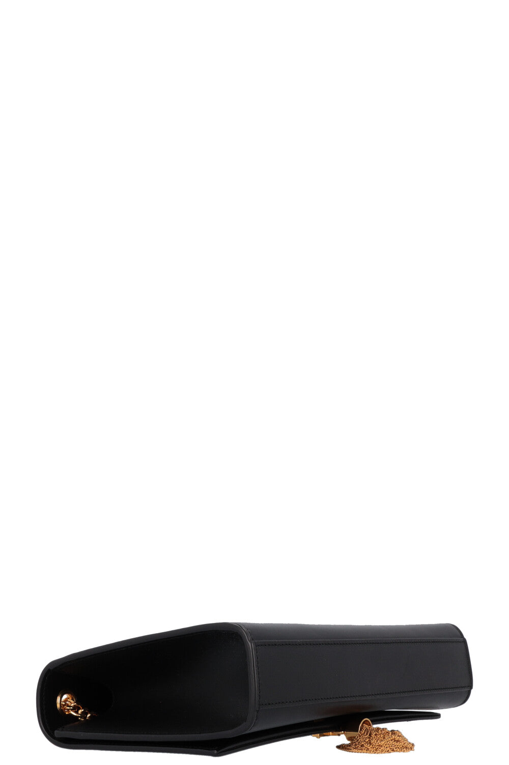 SAINT LAURENT Medium Kate Pompon Cuir Noir Or