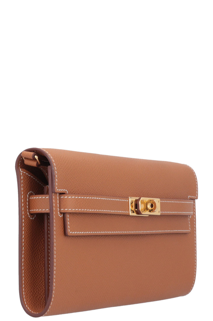 HERMÈS Kelly To Go Wallet Clemence Gold