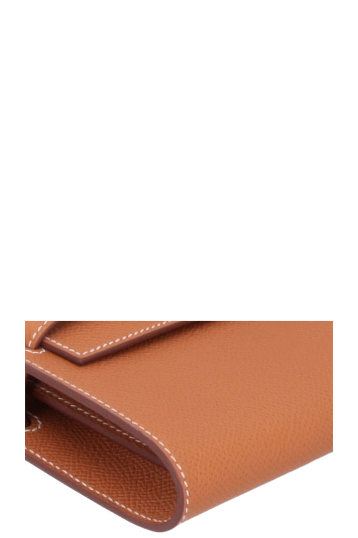 HERMÈS Kelly To Go Wallet Clemence Gold