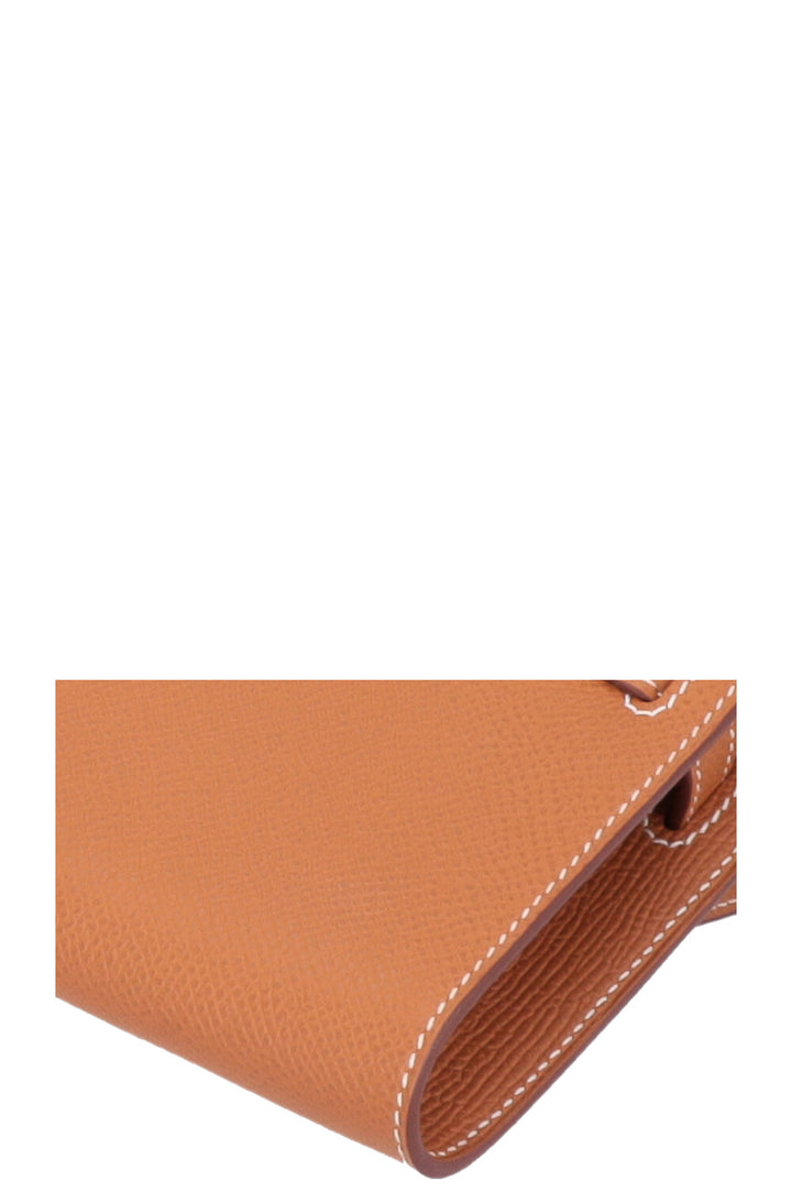 HERMÈS Kelly To Go Wallet Clemence Gold