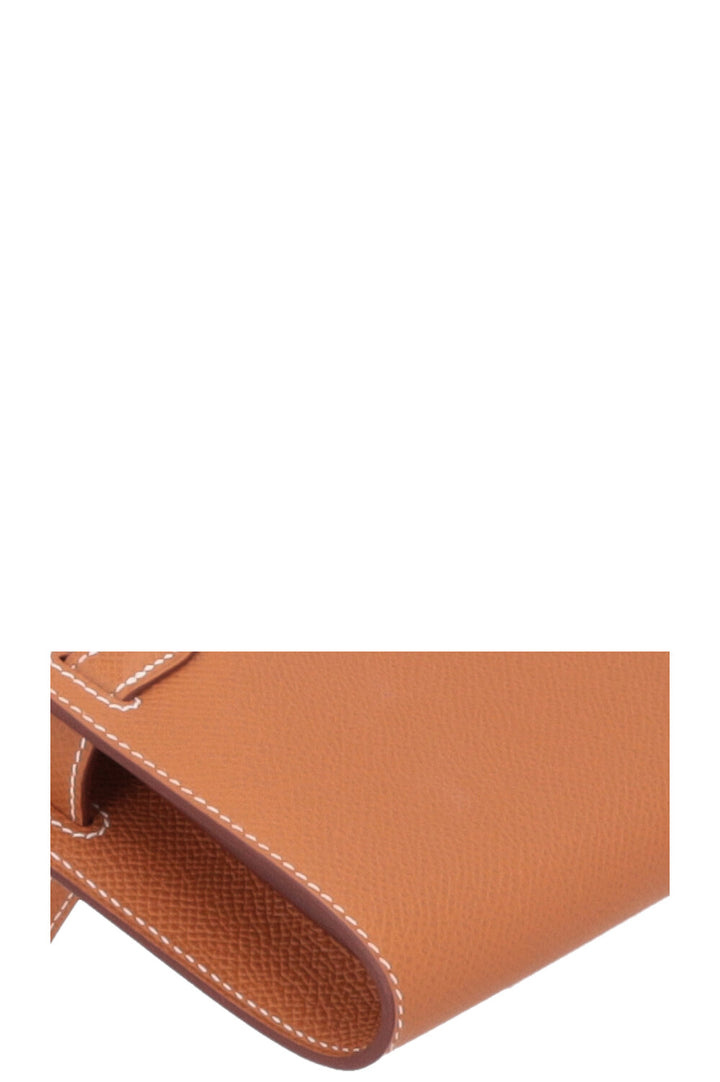HERMÈS Kelly To Go Wallet Clemence Gold