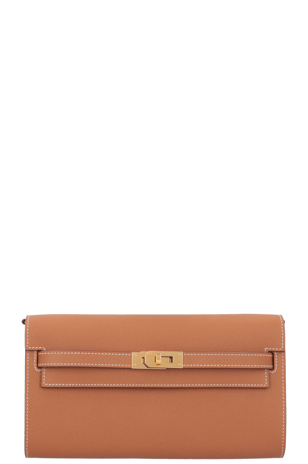 HERMÈS Kelly To Go Wallet Clemence Gold