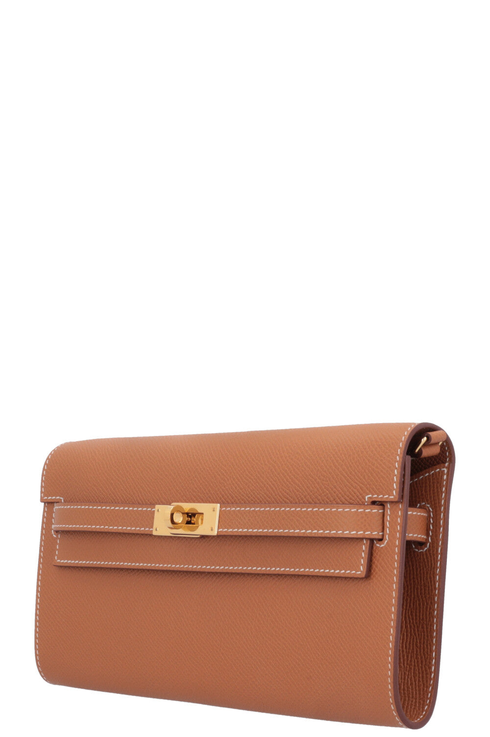 HERMÈS Kelly To Go Wallet Clemence Gold