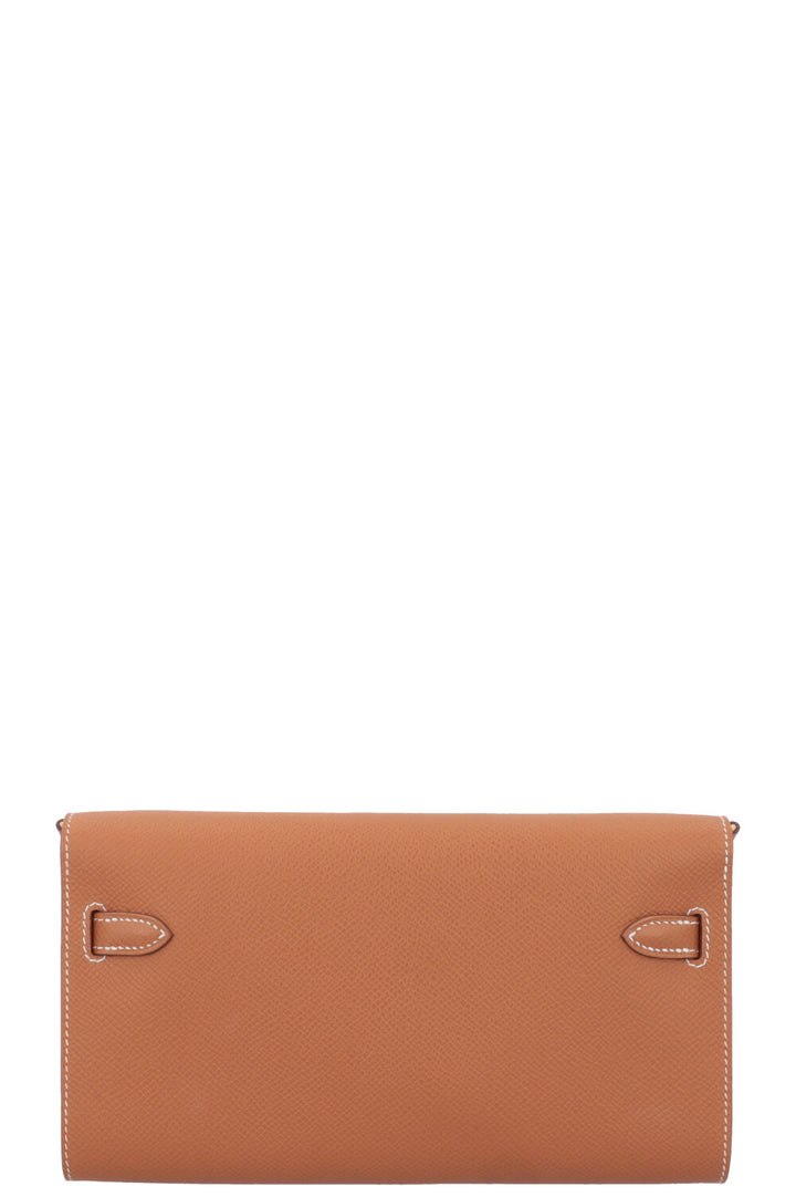 HERMÈS Kelly To Go Wallet Clemence Gold