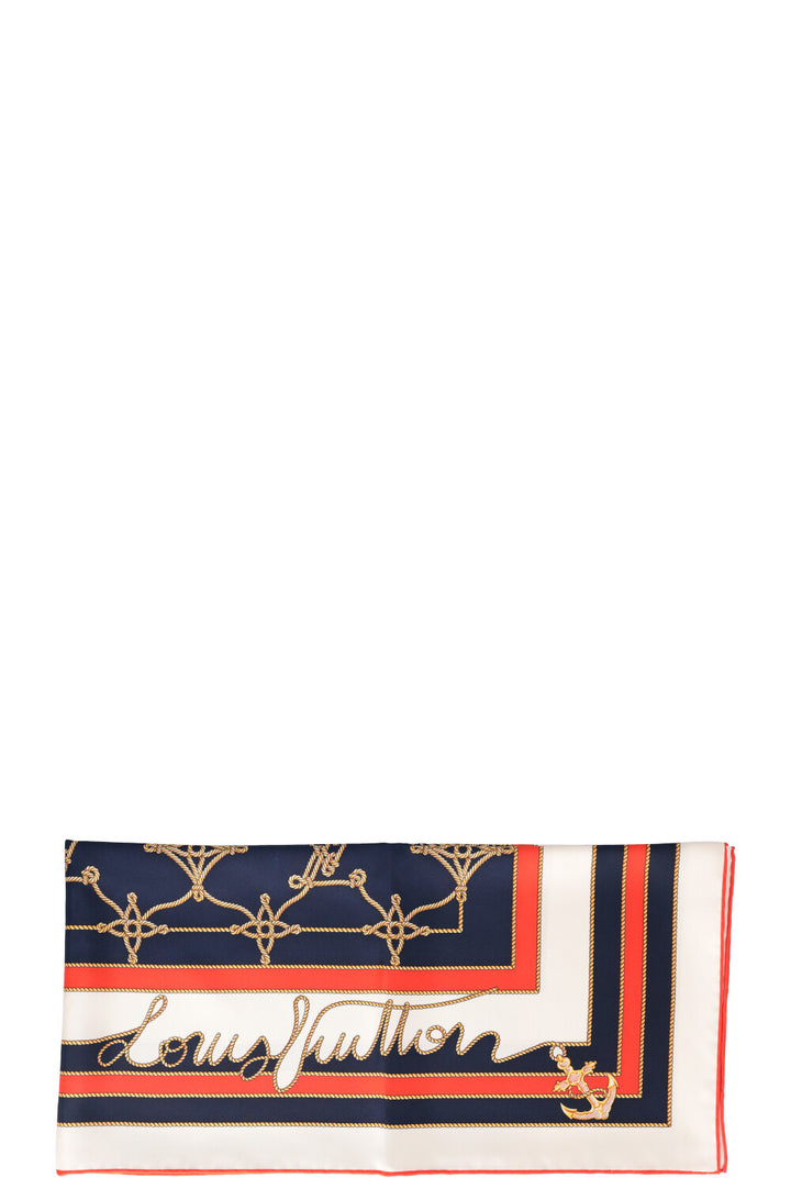 LOUIS VUITTON LV Cordage 90 Scarf Navy Orange