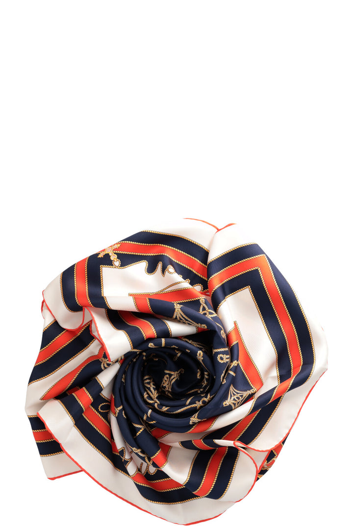 LOUIS VUITTON LV Cordage 90 Scarf Navy Orange