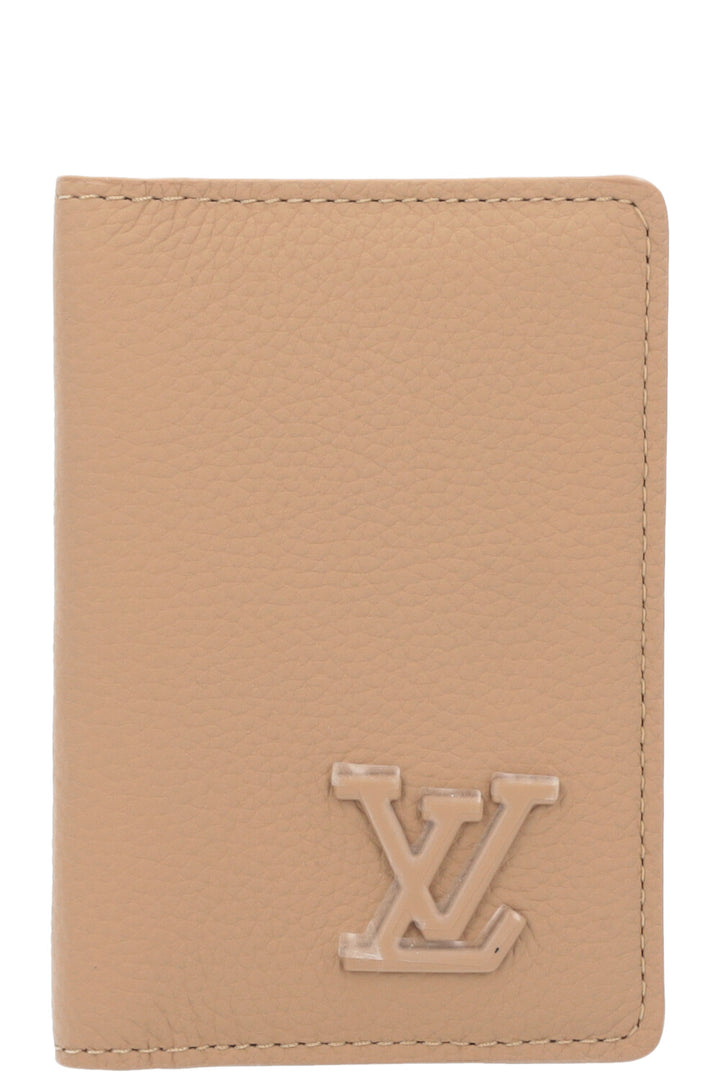 LOUIS VUITTON LV Pocket Organizer Beige Leather
