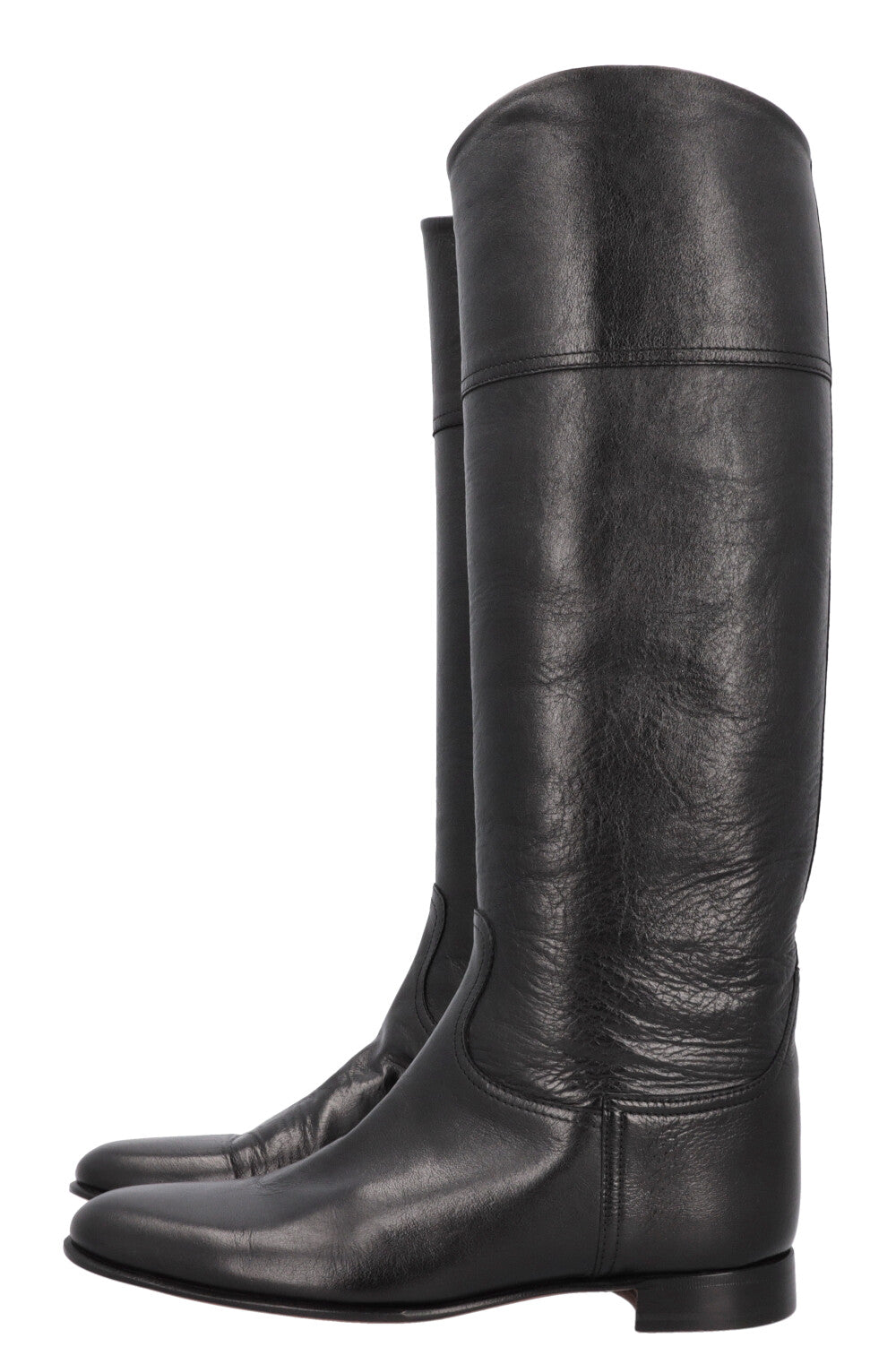 HERMÈS Knee High Boots Black Leather