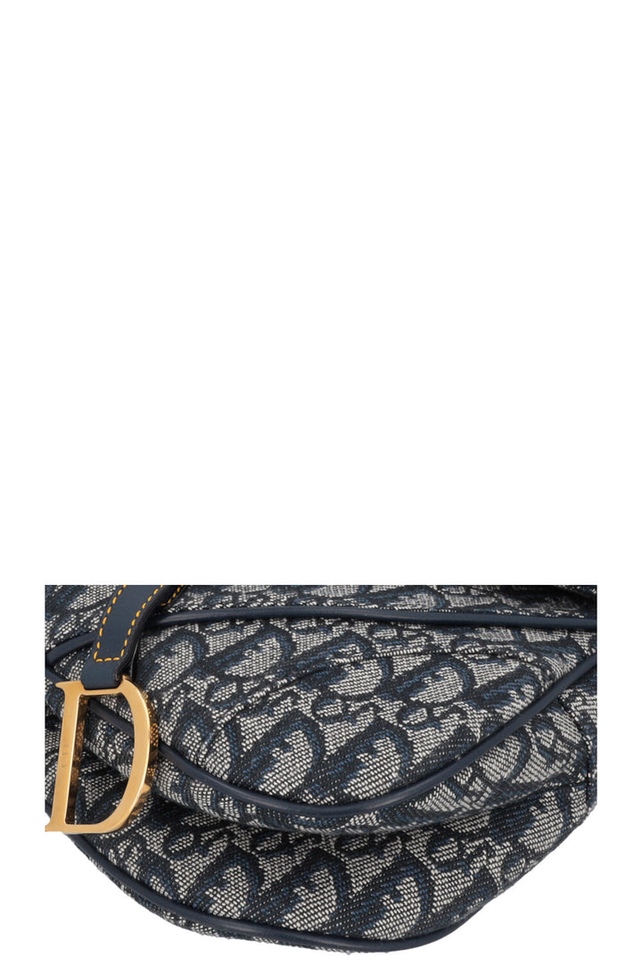 CHRISTIAN DIOR 2000 Double Saddle Bag Oblique Blue