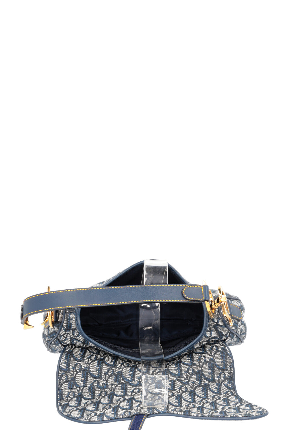 CHRISTIAN DIOR 2000 Double Saddle Bag Oblique Blue REAWAKE