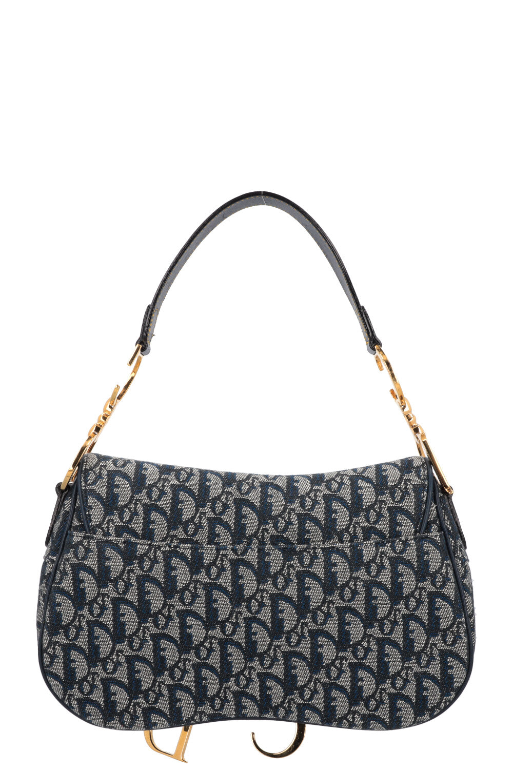 CHRISTIAN DIOR 2000 Double Saddle Bag Oblique Blue REAWAKE