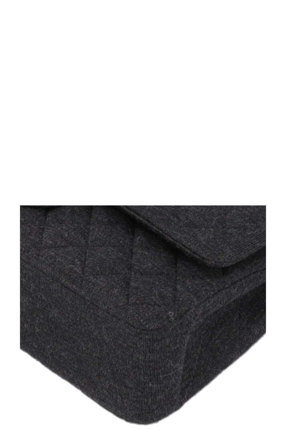 CHANEL Small Double Flap Jersey Dark Grey