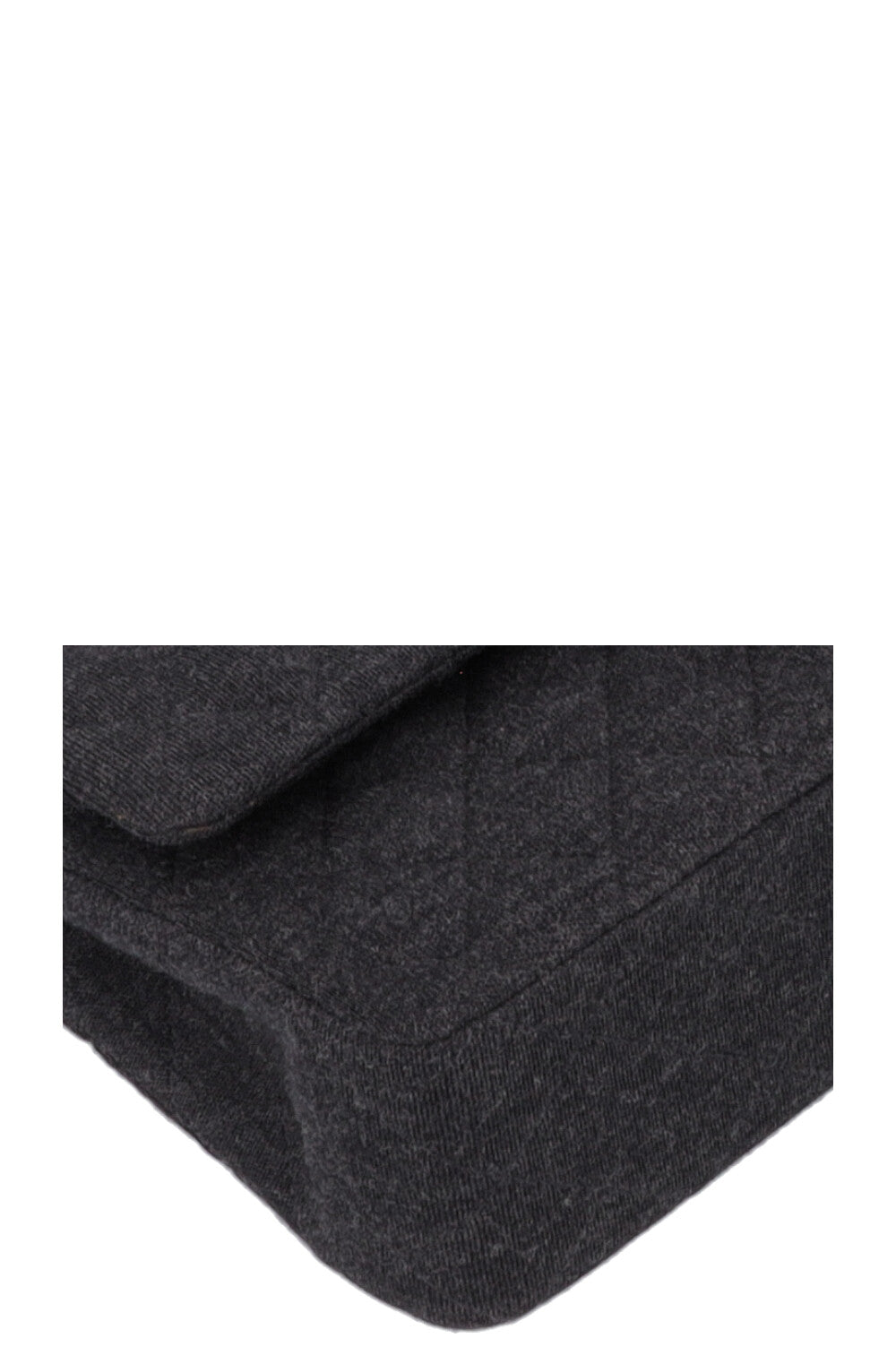 CHANEL Small Double Flap Jersey Dark Grey