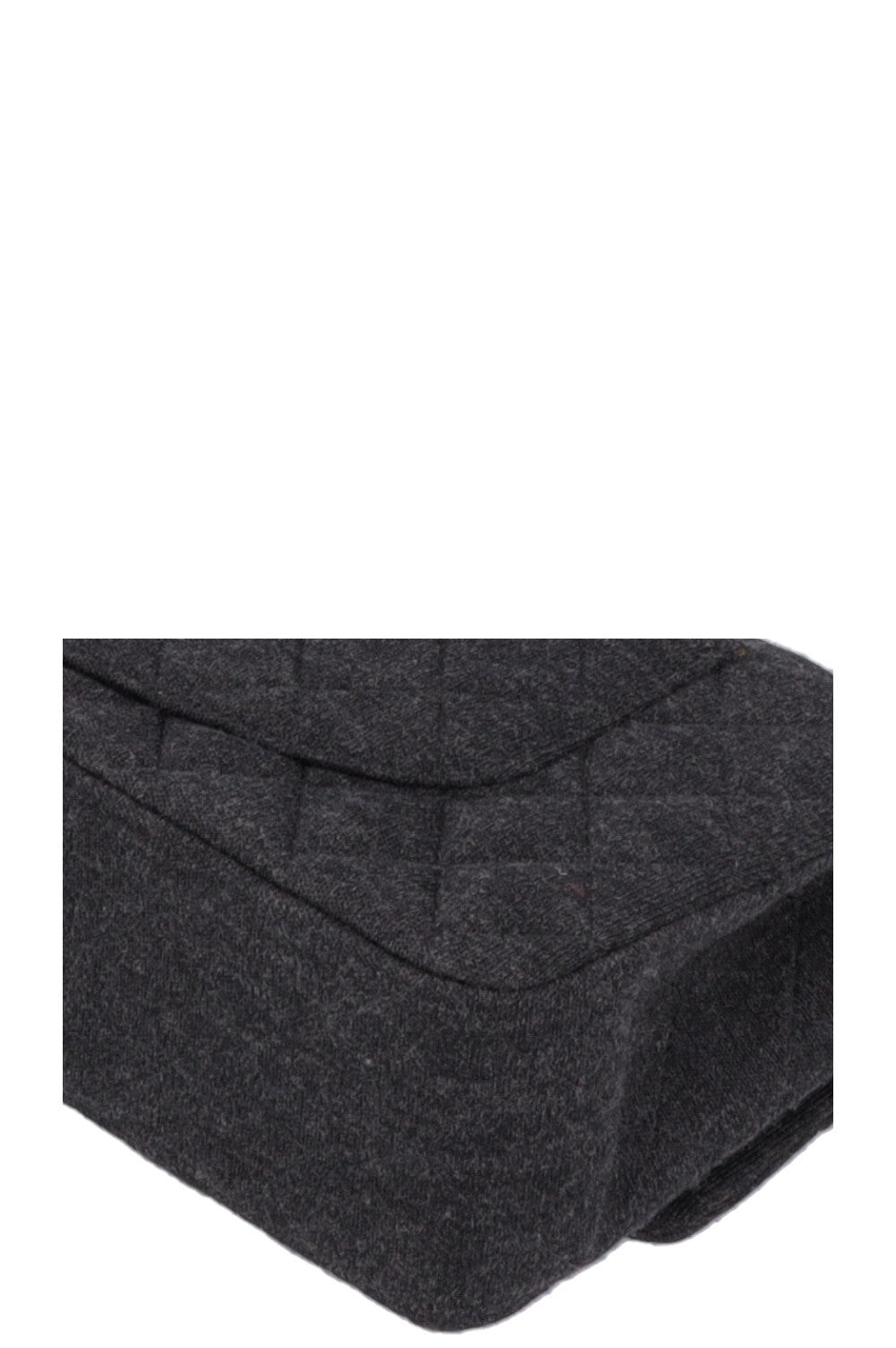 CHANEL Small Double Flap Jersey Dark Grey