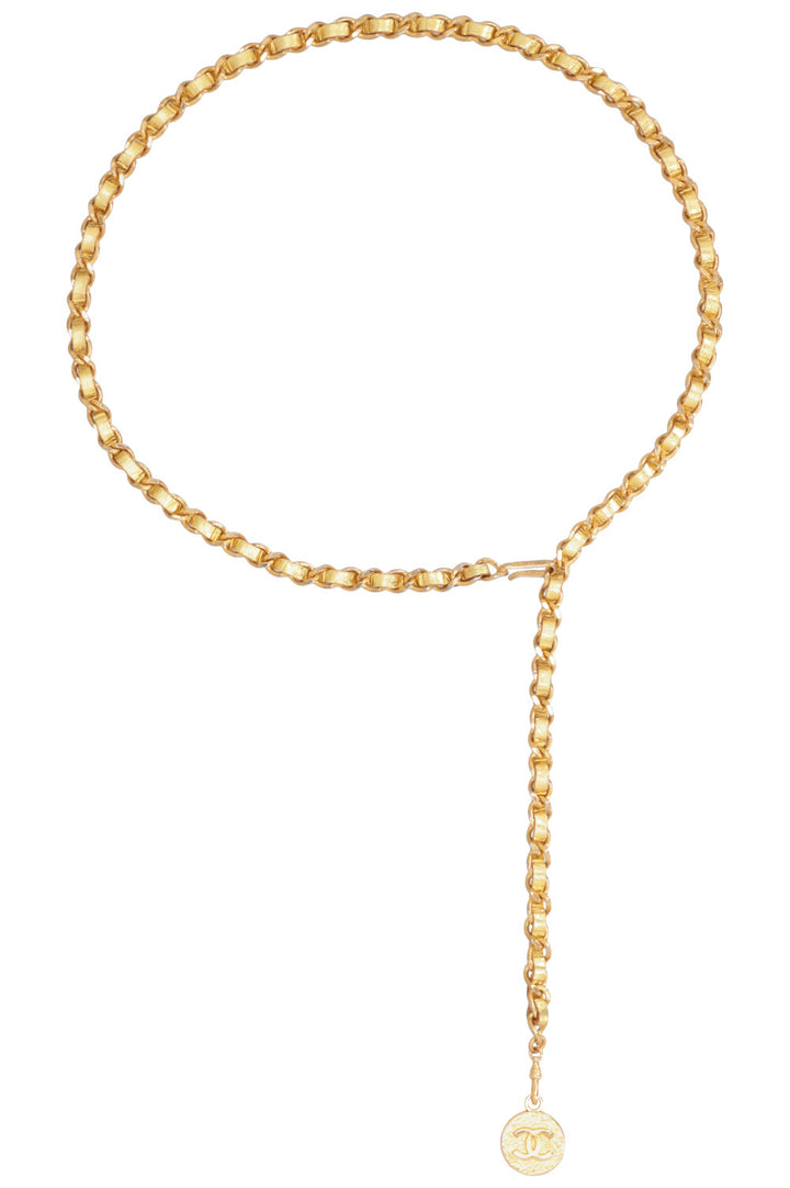 CHANEL 1982 Medallion Chain Belt Gold