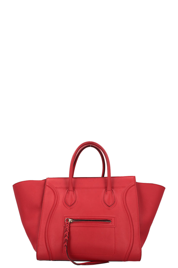 CÉLINE Medium Phantom Luggage Bag Leather Red