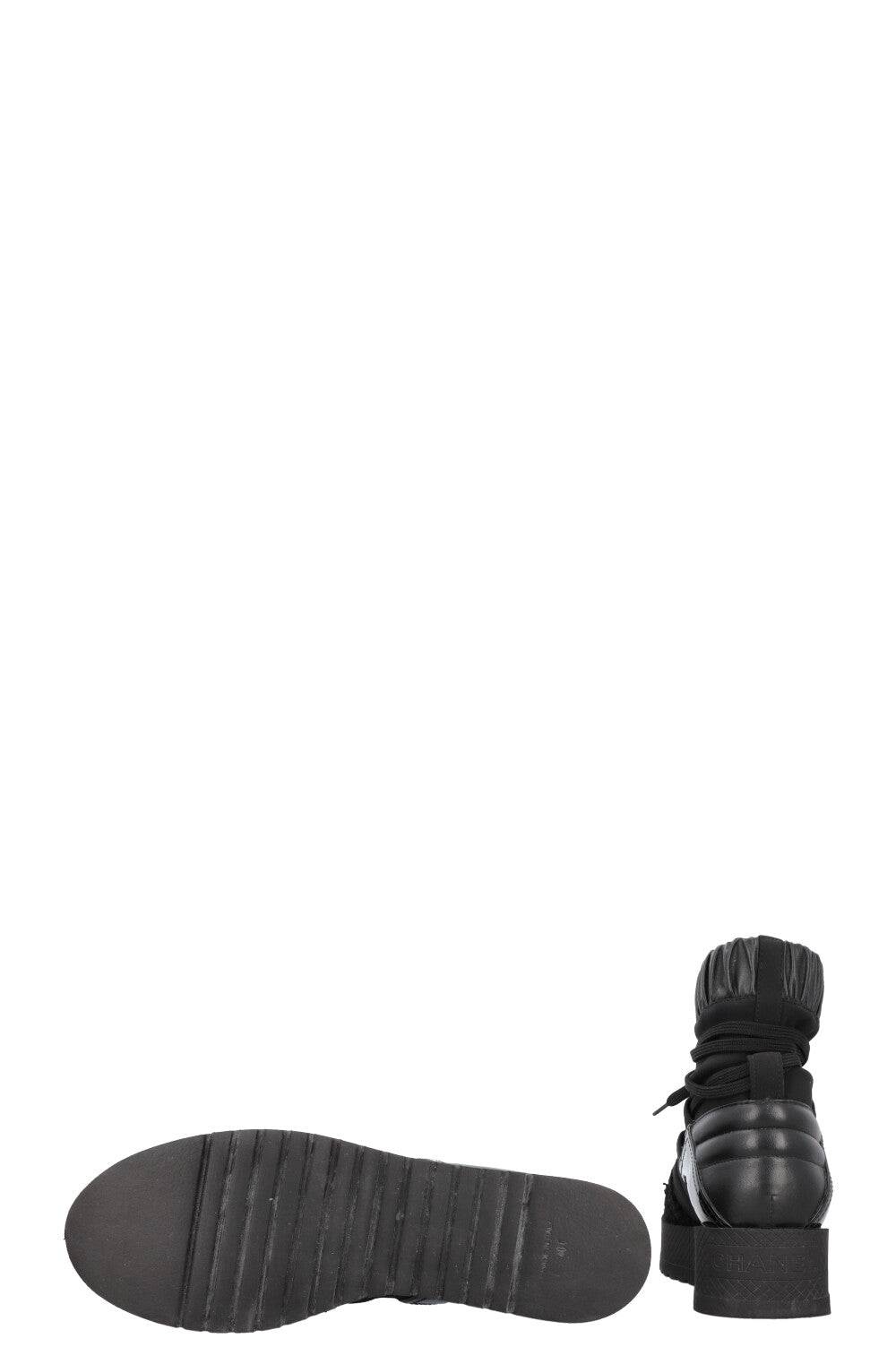 CHANEL 2019 Tweed Nylon Ankle Boots Black