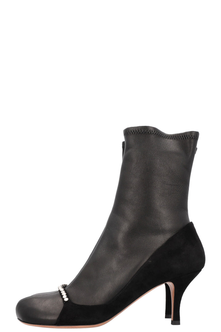 VALENTINO Bottes Détails Cristaux Cuir Noir