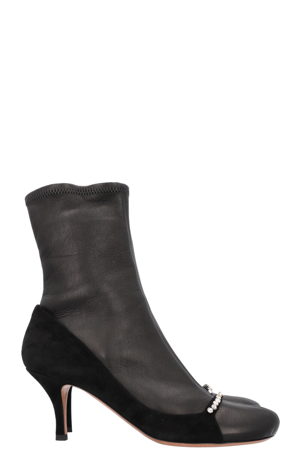 VALENTINO Bottes Détails Cristaux Cuir Noir
