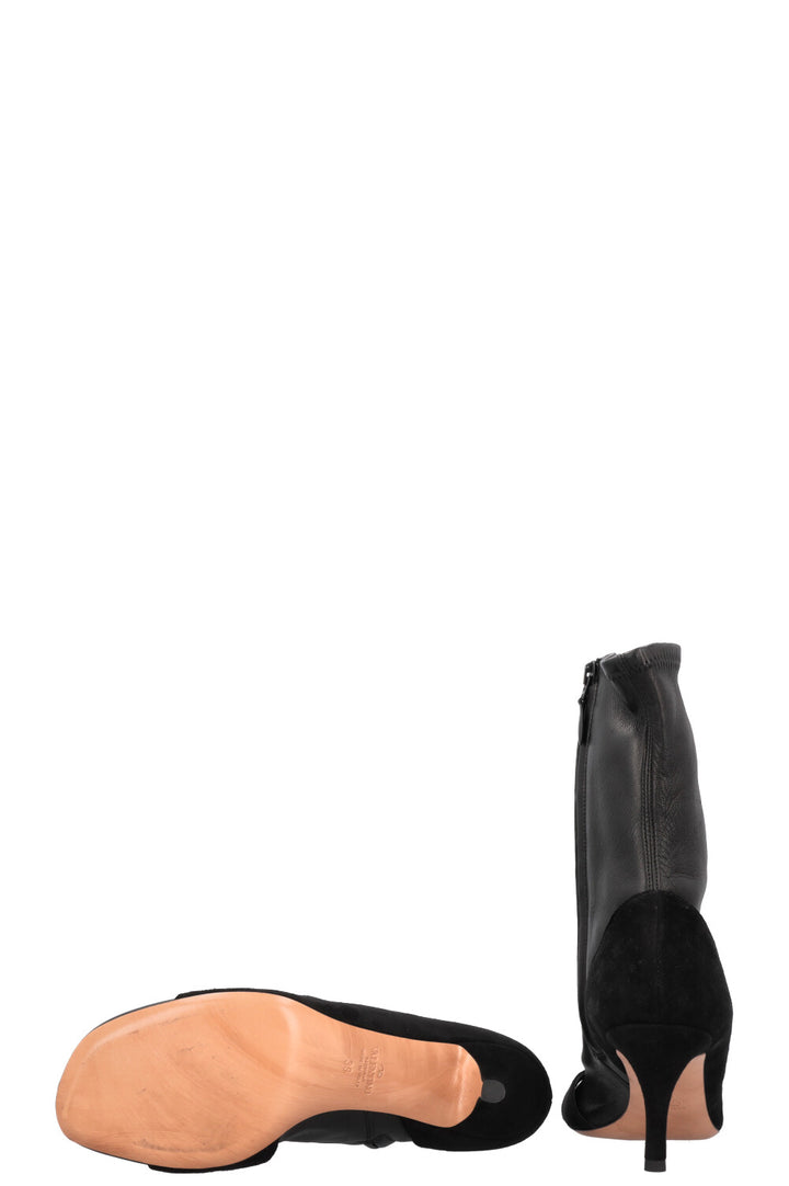 VALENTINO Bottes Détails Cristaux Cuir Noir