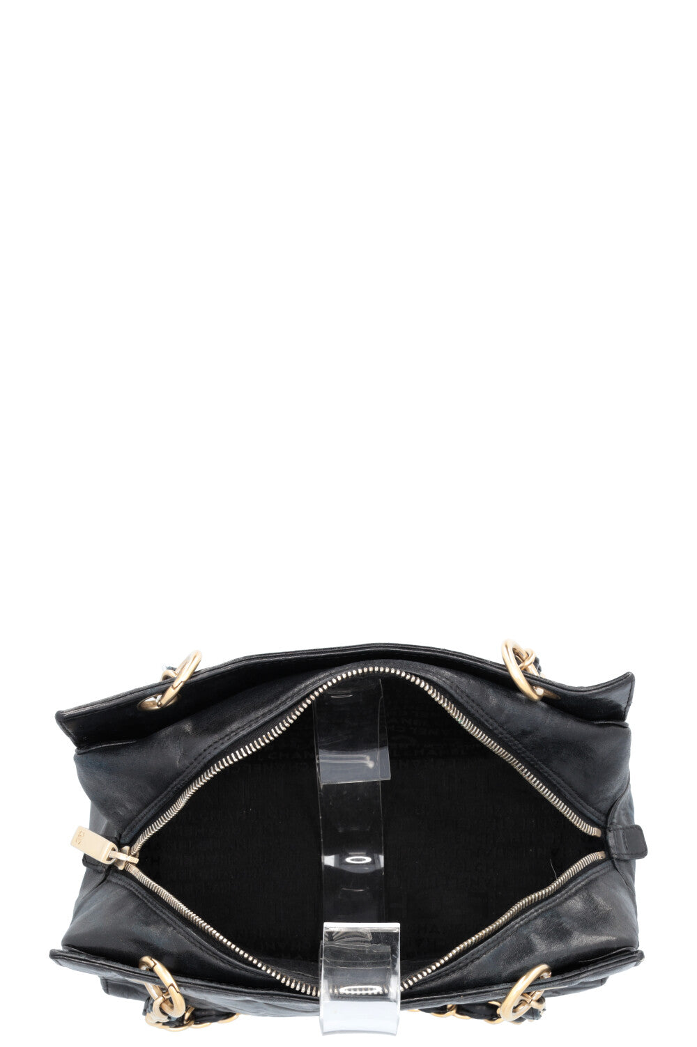 CHANEL Chocolate Bar Bag Leather Black