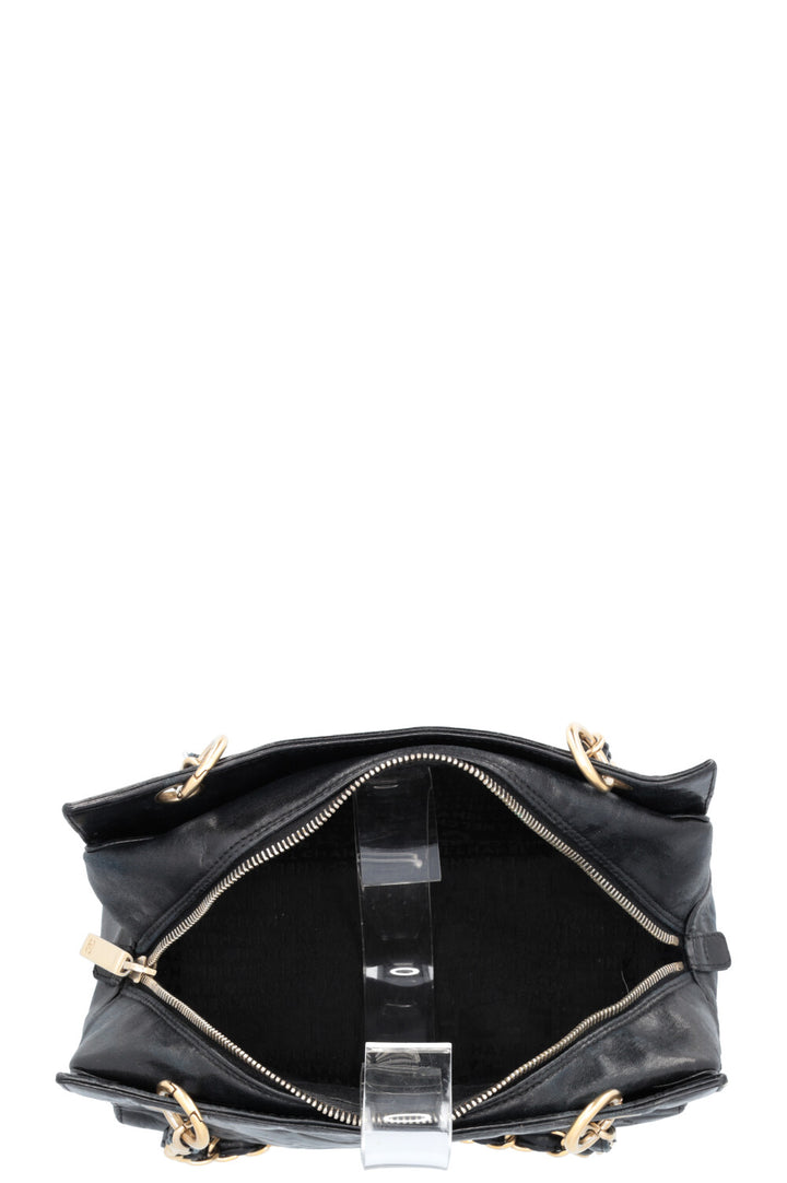 CHANEL Chocolate Bar Bag Leather Black