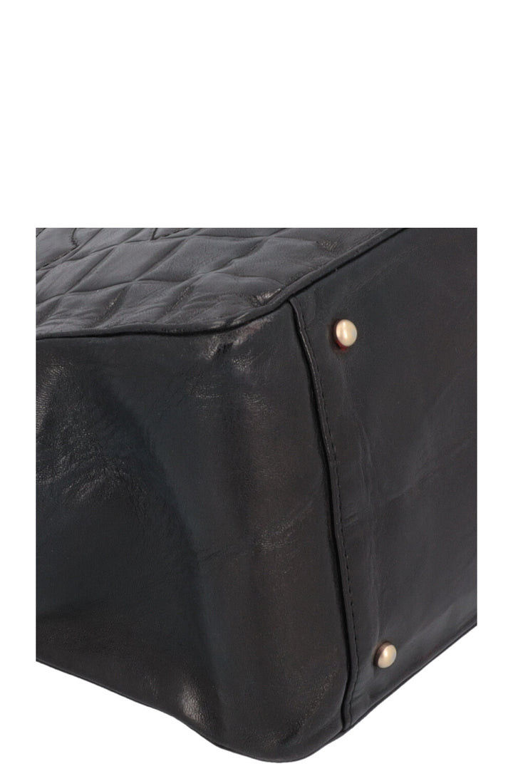 CHANEL Chocolate Bar Bag Leather Black