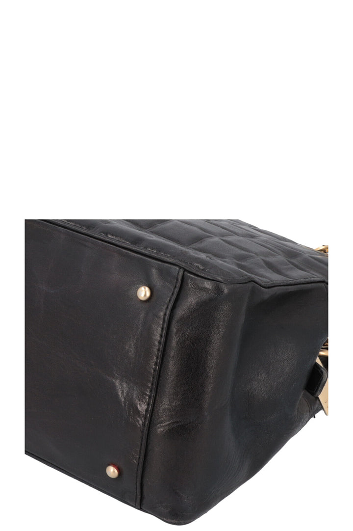 CHANEL Chocolate Bar Bag Leather Black