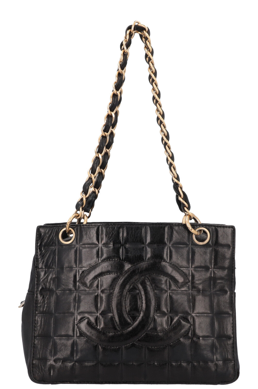 CHANEL Chocolate Bar Bag Leather Black