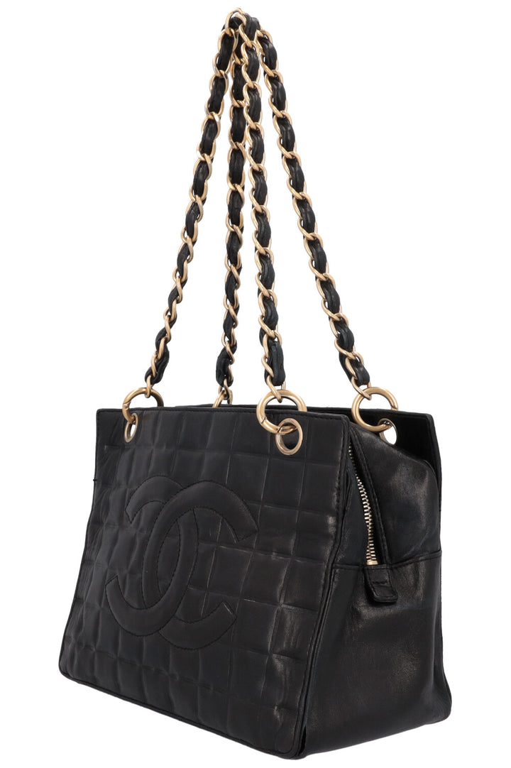 CHANEL Chocolate Bar Bag Leather Black