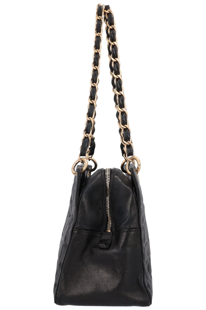 CHANEL Chocolate Bar Bag Leather Black