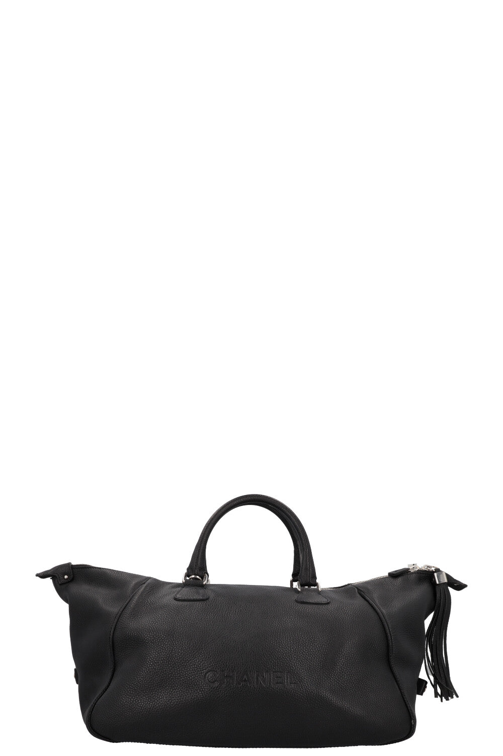 CHANEL Lax Tassel Bag Leather Black