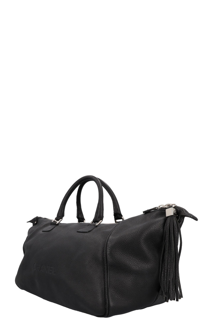 CHANEL Lax Tassel Bag Leather Black