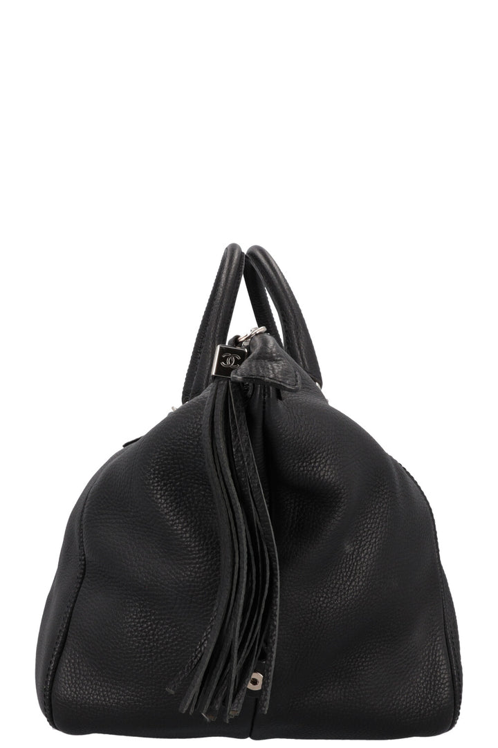 CHANEL Lax Tassel Bag Leather Black